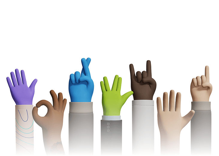 Students raising hands